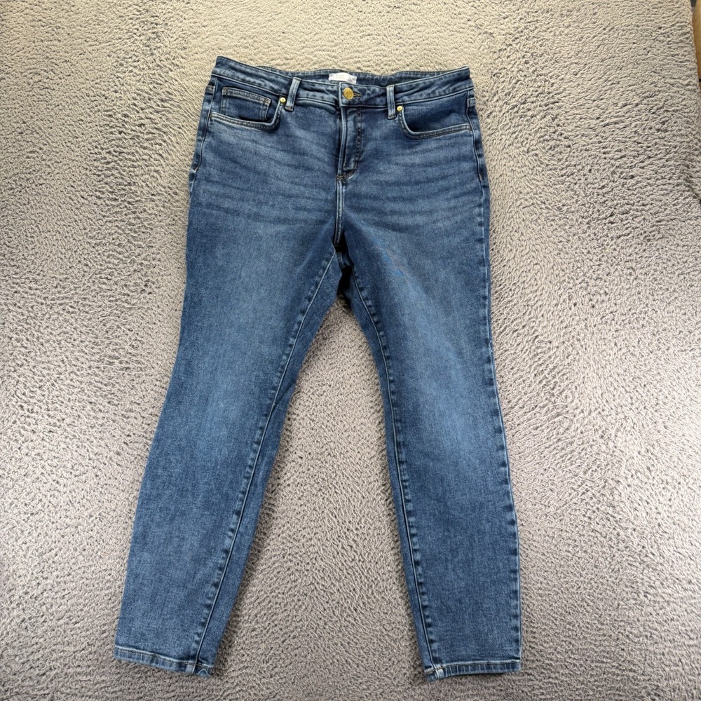 LC Lauren Conrad Jeans Womens 16 Blue Cotton Denim Skinny Workwear Faded Stretch